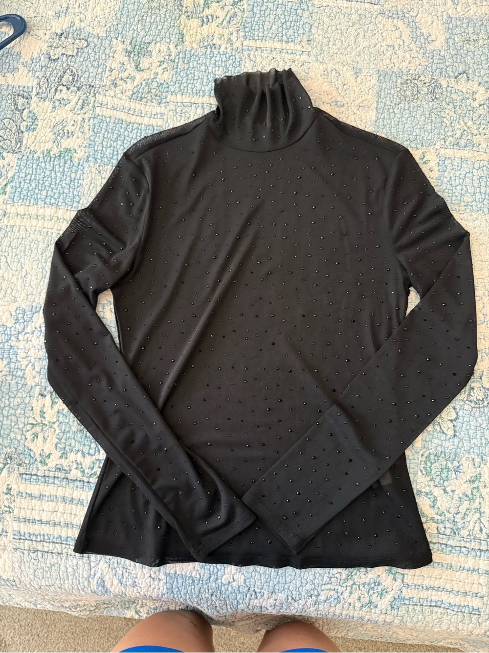Rachel Zoe Black Turtleneck Top with Stud Detailing